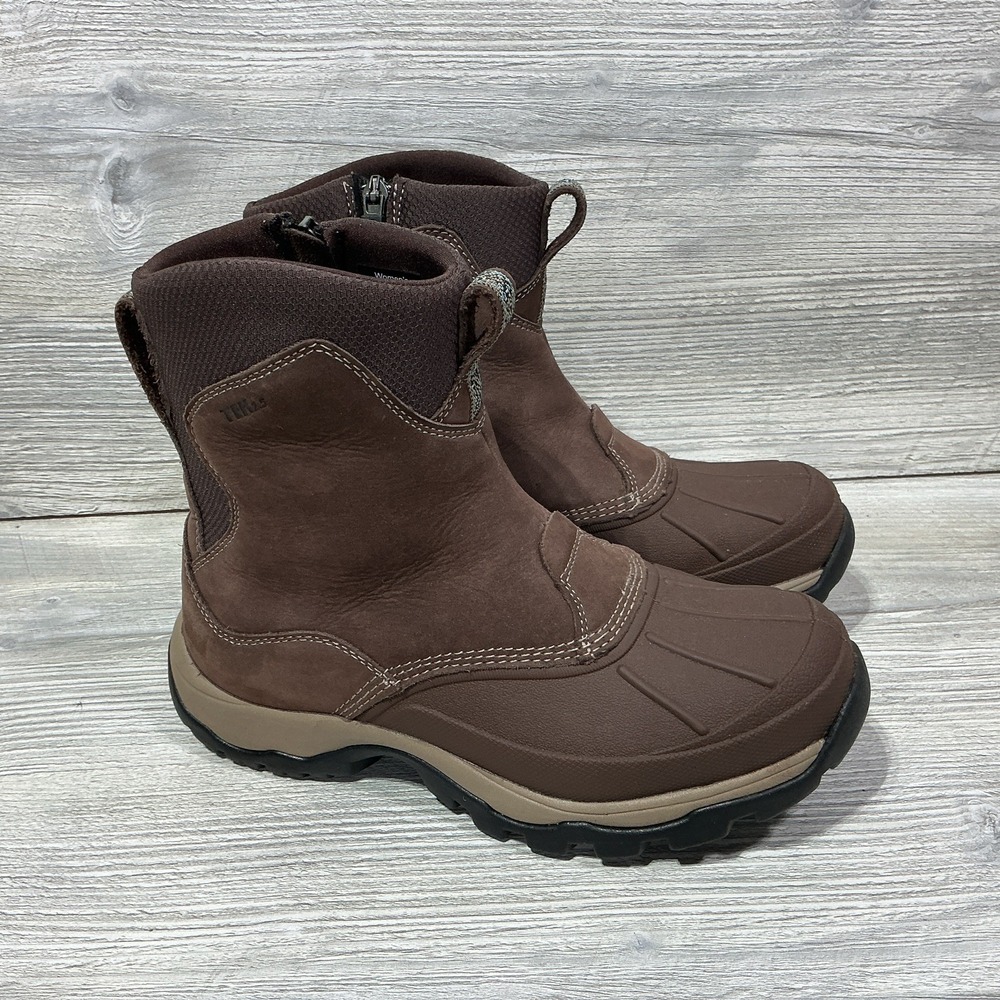 L.L. Bean PRIMALOFT Tek 2.5 Brown Leather Women's Winter Snow Boots Size 7 M